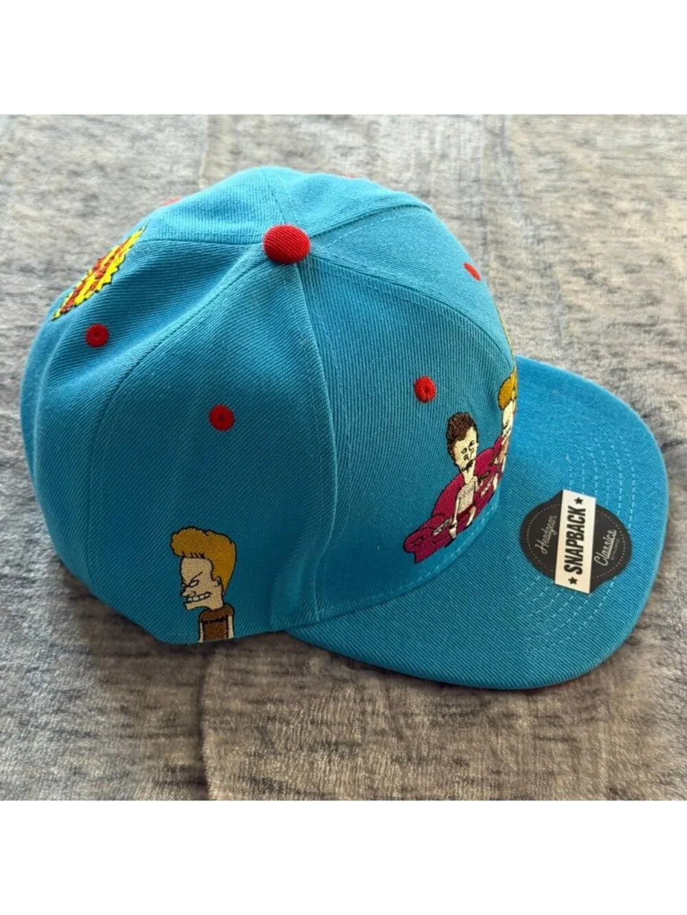 Nostalgia Co Beavis and Butt-Head Snapback Hat Men's One Size Blue MTV
